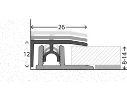 Abschlussprofil Aluminium Edelstahloptik eloxiert 10x28x1000 mm