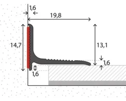 Abschlussprofil Aluminium Edelstahloptik eloxiert 13x20x2500 mm