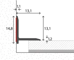 Abschlussprofil Aluminium Schwarz lackiert 13x13x1000 mm