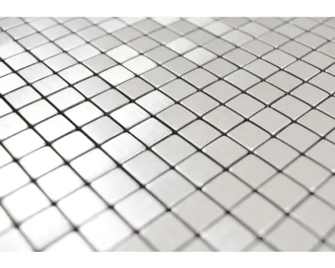 Aluminiummosaik selbstklebend Quadrat Alu Silver Silk brushed
