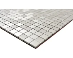 Aluminiummosaik selbstklebend Quadrat Alu Silver Silk brushed
