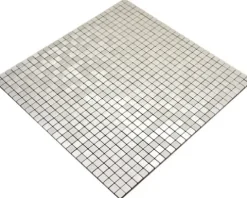 Aluminiummosaik selbstklebend Quadrat Alu Silver Silk brushed