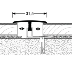 Übergangsprofil 558 Alu eloxiert schwarz 100 cm