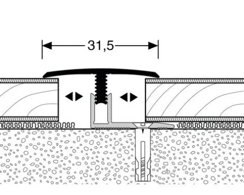Übergangsprofil 558 Alu eloxiert schwarz 100 cm