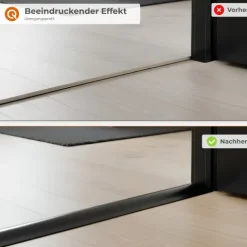 Übergangsprofil 50mm x 7mm,PVC Übergangsleiste, Höhenausgleich - 2 Meter, Schwarz
