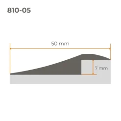 Übergangsprofil 50mm x 7mm,PVC Übergangsleiste, Höhenausgleich - 2 Meter, Schwarz