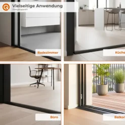 Übergangsprofil Selbstklebend 50mm x 7mm,PVC Übergangsleiste, Höhenausgleich - 2 Meter, Grau