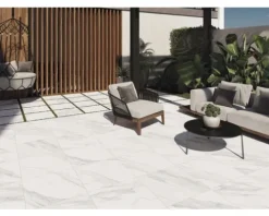 Feinsteinzeug Terrassenplatte Smartgrip Kante Marmor rektifizierte Kante 60 cm x 60 cm x 2 cm