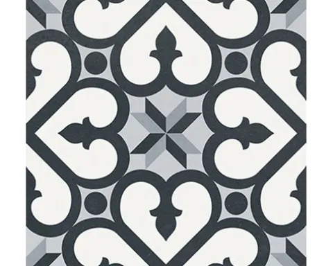Feinsteinzeug Wand- und Bodenfliese Heritage taco black in 76 verschiedenen Motiven 16,5 x 16,5 cm