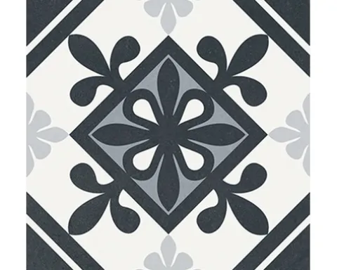 Feinsteinzeug Wand- und Bodenfliese Heritage taco black in 76 verschiedenen Motiven 16,5 x 16,5 cm