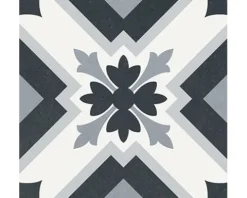 Feinsteinzeug Wand- und Bodenfliese Heritage taco black in 76 verschiedenen Motiven 16,5 x 16,5 cm
