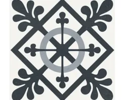 Feinsteinzeug Wand- und Bodenfliese Heritage taco black in 76 verschiedenen Motiven 16,5 x 16,5 cm