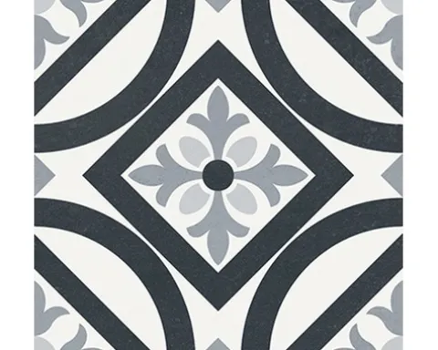 Feinsteinzeug Wand- und Bodenfliese Heritage taco black in 76 verschiedenen Motiven 16,5 x 16,5 cm