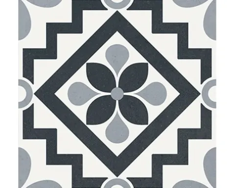 Feinsteinzeug Wand- und Bodenfliese Heritage taco black in 76 verschiedenen Motiven 16,5 x 16,5 cm