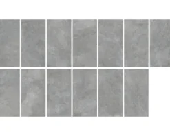 Feinsteinzeug Wand- und Bodenfliese MARSEILLE Dark grey rektifiziert 59.5 x 120 x 1 cm