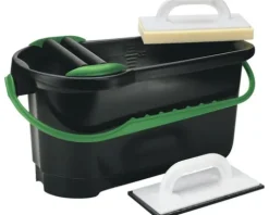 Fliesen-Waschset m. Rollen 24 L inkl. Wascheimer, Fliesenwaschbrett, Fugenbrett