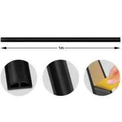 FLOORDIREKT Doppeleinfassleiste Übergangsprofil Jersey Selbstklebend 24 x 35 mm Schwarz