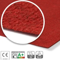Floordirekt Event- und Messeteppich Sintra - Rollenware - Pflegeleichter Gangläufer - Rot meliert - 200 x 3000 cm