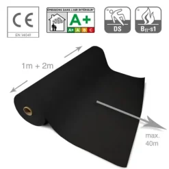 Floordirekt Event- und Messeteppich Sintra - Rollenware - Pflegeleichter Gangläufer - Schwarz - 200 x 3000 cm