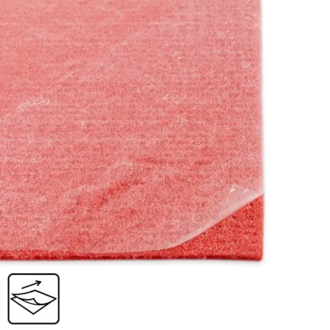 FLOORDIREKT Nadefilz-Teppichfliese Scene - Selbstklebend - 40 x 40 cm - Rot