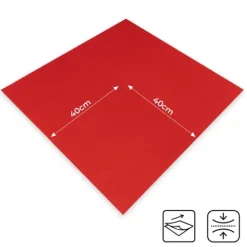 FLOORDIREKT Nadefilz-Teppichfliese Scene - Selbstklebend - 40 x 40 cm - Rot