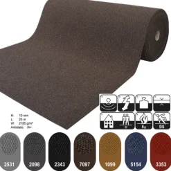 Floordirekt Schmutzfangmatte Hong Kong - Individuell einsetzbar - Rutschfest - Braun - 200 x 1500 cm