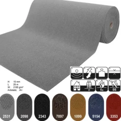Floordirekt Schmutzfangmatte Hong Kong - Individuell einsetzbar - Rutschfest - Grau - 200 x 1500 cm