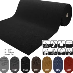 Floordirekt Schmutzfangmatte Hong Kong - Individuell einsetzbar - Rutschfest - Schwarz - 200 x 1500 cm