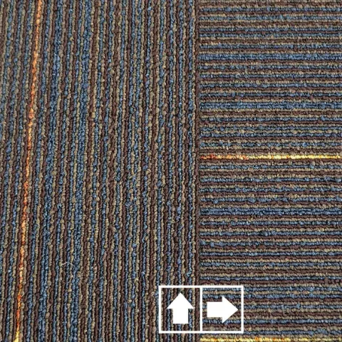 FLOORDIREKT Teppichfliese Berlin - Selbstliegend - 50x50 cm - Braun