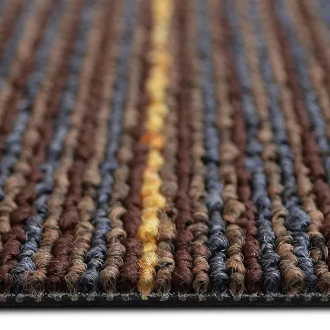 FLOORDIREKT Teppichfliese Berlin - Selbstliegend - 50x50 cm - Braun