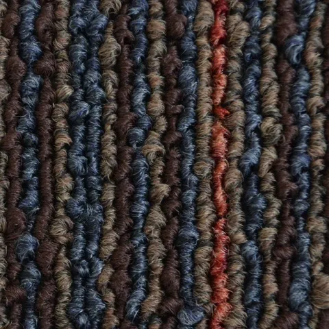 FLOORDIREKT Teppichfliese Berlin - Selbstliegend - 50x50 cm - Braun