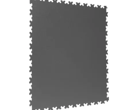 Garagenboden Vinylboden R-Tile Fliese mit Schwalbenschwanz-Verzahnung Uni grau 503 x 503 x 7 mm