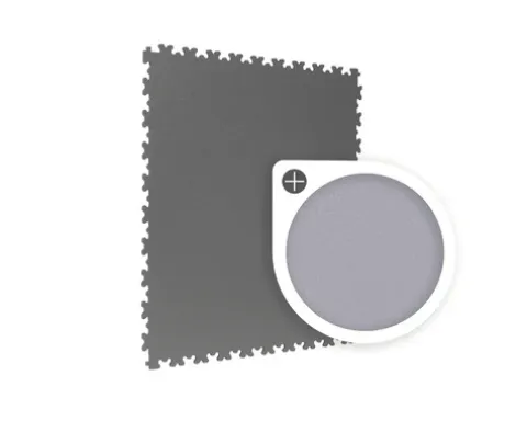 Garagenboden Vinylboden R-Tile Fliese mit Schwalbenschwanz-Verzahnung Uni grau 503 x 503 x 7 mm