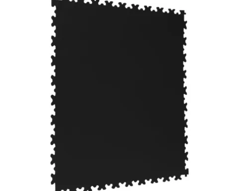 Garagenboden Vinylboden R-Tile Fliese mit Schwalbenschwanz-Verzahnung Uni schwarz 503 x 503 x 7 mm