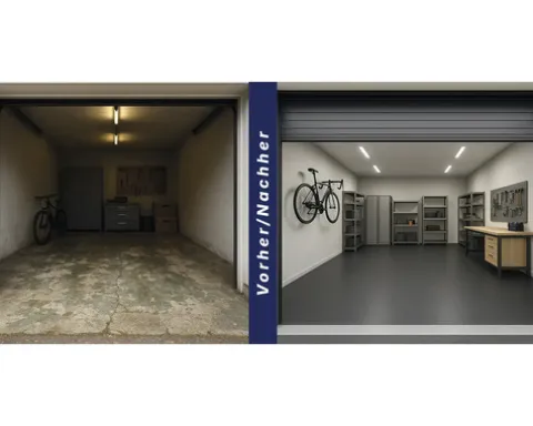 Garagenboden Vinylboden R-Tile Fliese mit Schwalbenschwanz-Verzahnung Uni schwarz 503 x 503 x 7 mm