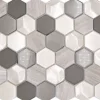 Glasmosaik mit Naturstein HXN 44 grau 26x30 cm