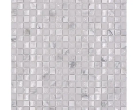Glasmosaik mit Naturstein XIC 1011 weiß 30,5x30,5 cm