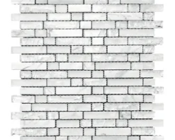 Glasmosaik mit Stein weiss 29,8x30,5cm