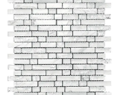 Glasmosaik mit Stein weiss 29,8x30,5cm