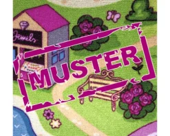 Handmuster Teppichboden Sweet Town pink