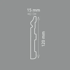 HOMESTAR Fußleiste CF 12, 15 x 120 mm, Länge 2 m