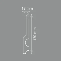 HOMESTAR Fußleiste CF 14, 18 x 130 mm, Länge 2 m