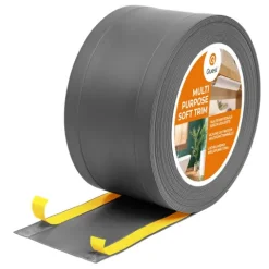 6in1 Multifunktionale PVC-Abschlussleiste Selbstklebend – Breite 75 mm - flexibel, robust und vielseitig einsetzbar - 10 Meter, Grau