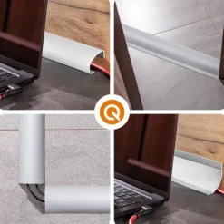 6in1 Multifunktionale PVC-Abschlussleiste Selbstklebend – Breite 75 mm - flexibel, robust und vielseitig einsetzbar - 10 Meter, Grau