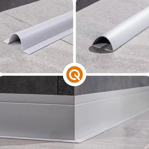 6in1 Multifunktionale PVC-Abschlussleiste Selbstklebend – Breite 75 mm - flexibel, robust und vielseitig einsetzbar - 10 Meter, Grau