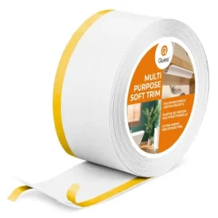 4in1 Multifunktionale PVC-Abschlussleiste Selbstklebend – Breite 120 mm - flexibel, robust und vielseitig einsetzbar - 5 Meter, Weiß