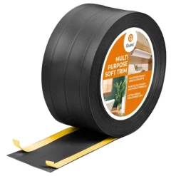 4in1 PVC-Abschlussleiste Selbstklebend, Multifunktional – Breite 120 mm - flexibel, robust und vielseitig einsetzbar - 5 Meter, Schwarz