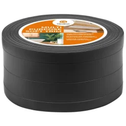 4in1 PVC-Abschlussleiste Selbstklebend, Multifunktional – Breite 120 mm - flexibel, robust und vielseitig einsetzbar - 5 Meter, Schwarz