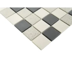 Keramikmosaik 28,8 x 28,8 cm grau beige