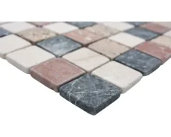 Marmor-Natursteinmosaik Random 30,5x30,5 cm beige/braun